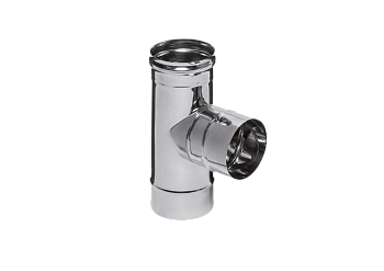 Тройник-К Феррум угол 90°, нержавеющий (430/0,8мм), ф115